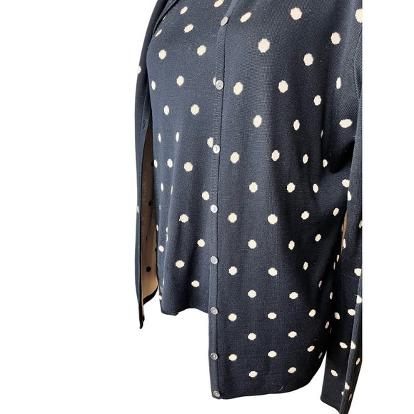 Belford, 100% Silk, Matching Sweater and Cardigan, Black and Beige, Small - Picture 4 of 9